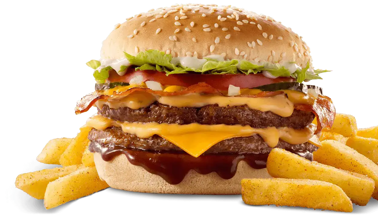 Double Cheese Bacon Fish Burger